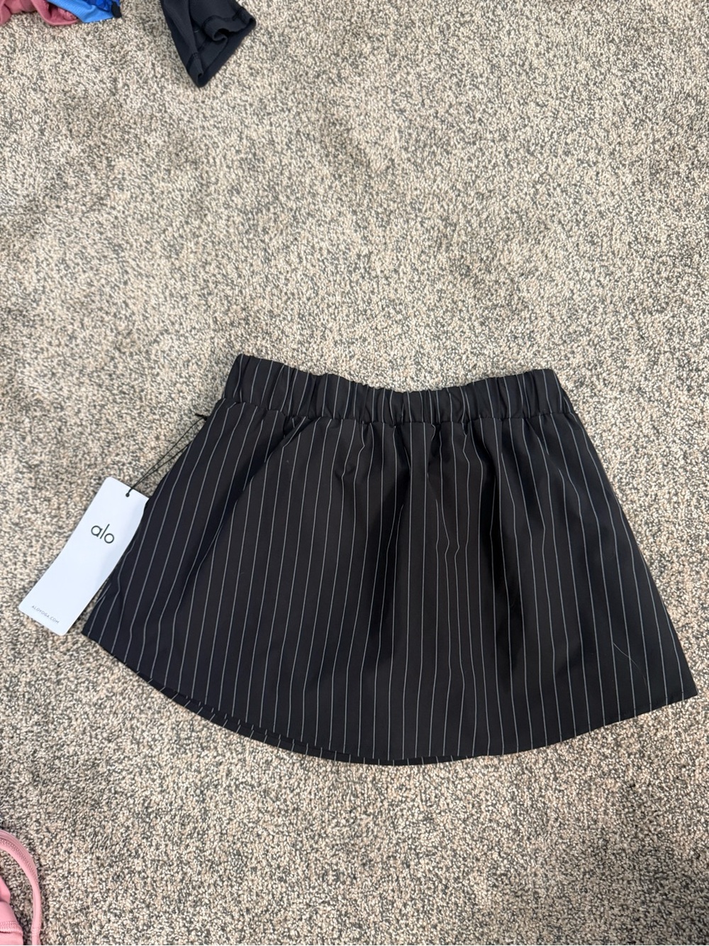 ALO Yoga Black Pinstripe Mini Skirt - Picture 3 of 5